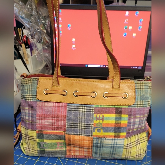 Dooney & Bourke Multicolor Patchwork Tote Preloved - Picture 6 of 16